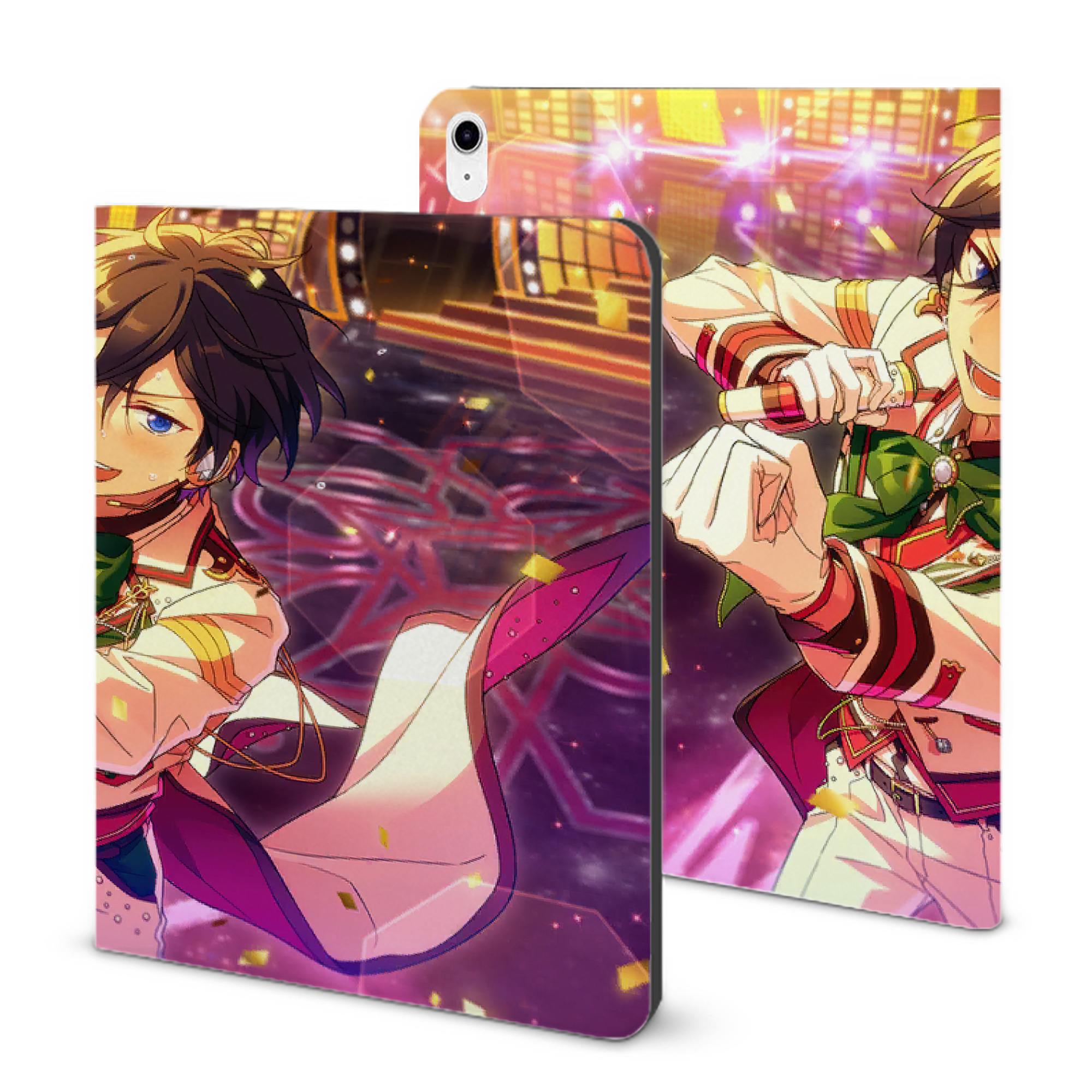 （画像用） あんさんぶるスターズ! Ensemble Stars IPad ケース ブック型 PUレザー TPU 耐衝撃 軽量 薄型 ペン収納なし 全面保護 IPad 各モデル対応